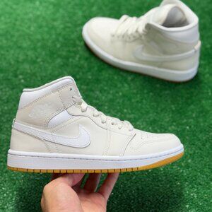 Jordan 1 Mid Phantom Gum Womens Shoes BQ6472-021 NEW Multi Sz